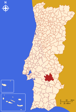Localização de Évora Localização de Évora