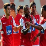 Jogadores do Braga comemoram vitória e liderança junto com Porto e Benfica Jogadores do Braga comemoram vitória e liderança junto com Porto e Benfica